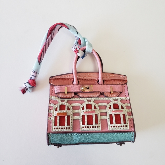 Handmade Tiny PU Leather Handbag Keychain Lovely Pendant Bag Earphone Case - Picture 3 of 11